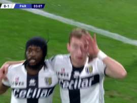 Parma abriu o placar logo no início do jogo. Captura/BeInSports