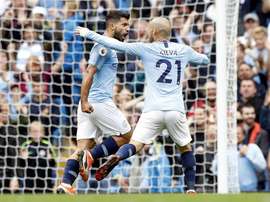 Kun Agüero marcou o terceiro gol do City contra o Huddersfield. Twitter @Ladbrokes