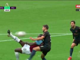 Michail Antonio scored a superb goal to put West Ham ahead. Screenshot/ESPN