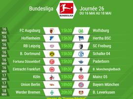 Le programme de la 26e journée de Bundesliga. BeSoccer
