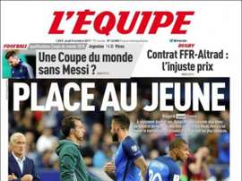 La Une de 'L'Équipe' du 05-10-17. L'Équipe