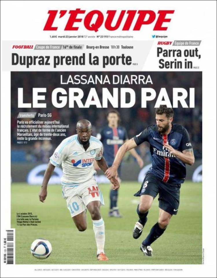 Les Unes des principaux journaux sportifs européens du 23 janvier 2018