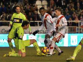 Lance del partido entre el Rayo y el Elche. RVM