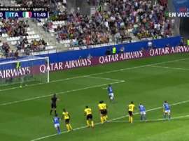 Girelli hizo el tercer 'hat trick' del Mundial. Captura/Universo