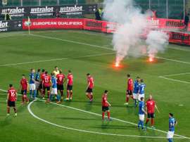 Jogo esteve interrompido por uns minutos. NazionaleItaliana