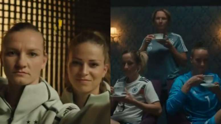 Las futbolistas de la Selección Alemana protagonizaron un spot publicitario. Twitter/commerzbank