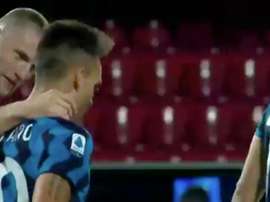 Lautaro marcó el quinto. Captura/MovistarLigadeCampeones