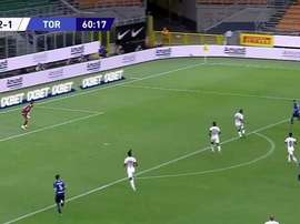 Golazo de Lautaro para redimirse y segunda asistencia de Alexis. Captura/Movistar+
