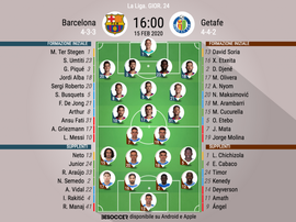 Le formazioni ufficiali di Barcellona-Getafe. BeSoccer