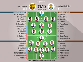 Le formazioni ufficiali di Barcellona-Real Valladolid. BeSoccer