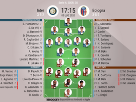 Le formazioni ufficiali di Inter-Bologna. BeSoccer