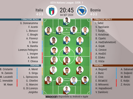 Le formazioni ufficiali di Italia-Bosnia. BeSoccer