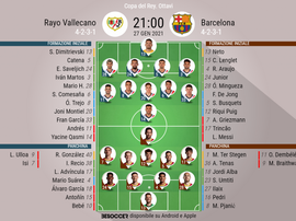 Le formazioni ufficiali di Rayo Vallecano-Barcellona. BeSoccer