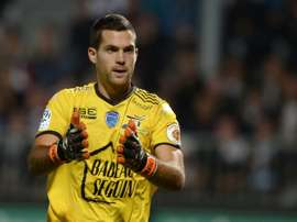 Le gardien de but Denis Petric avec Troyes contre Angers, le 19 septembre au stade Jean-Bouin