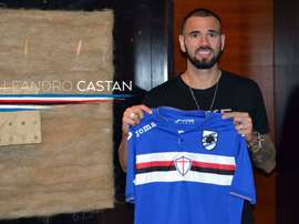 Leandro Castán, en su presentación con la Sampdoria. UCSampdoria