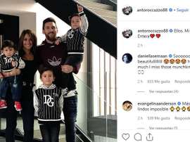 A foto familiar de Messi. Instagram/Antoroccuzzo88