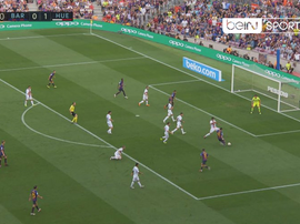 Messi equalises for Barca. Captura/beINSports