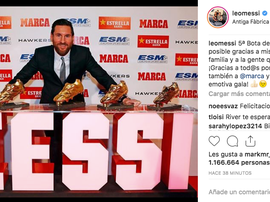 Messi es el jugador que más Botas de Oro tiene. Instagram