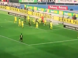 Leonardo Bonucci headed Juventus level against Chievo. Captura
