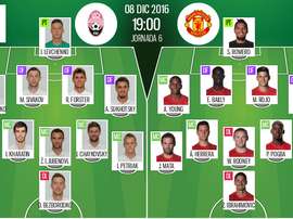 The official line-ups. Besoccer