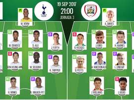 Les compos officielles du match d'EFL Cup entre Barnsley et Tottenham. BeSoccer