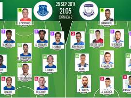Official lineups for the Europa League clash between Everton and Apollon Limassol. BeSoccer