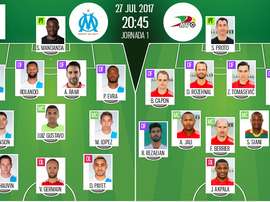 es compos officielles du match d'Europa League entre l'Olympique de Marseille et Oostende. BeSoccer
