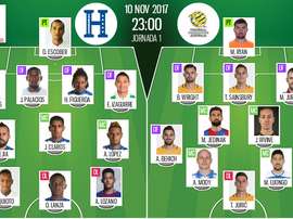 Official lineups for the World Cup play-off between Honduras and Australia. BeSoccer