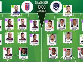 Les compos officielles du match de qualification d'Europa League entre Videoton et Bordeaux. BS