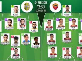Les compos officielles du match de Serie A entre le Hellas Vérone et Rome. BeSoccer