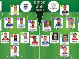 Les compos officielles du match qualificatif entre l'Angleterre et la Slovénie. BeSoccer