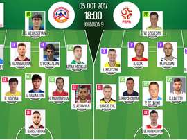 Les compos officielles du match qualificatif entre l'Arménie et la Pologne. BeSoccer