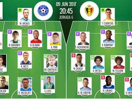Les compos officielles du match qualificatif entre l'Estonie et la Belgique. BeSoccer