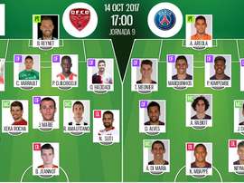 Escalações do Dijon-PSG. BeSoccer