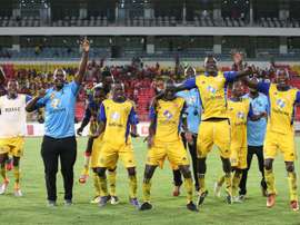 Les joueurs du Al Merreikh après leur victoire contre le Sony Ela Nguema. AFP