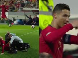 Cristiano est sorti sur blessure. Captures/Cuatro