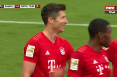 O primeiro gol de Lewandowski contra o Fortuna Düsseldorf foi um golaço. Movistar/LigadeCampeones