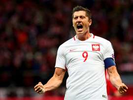 Lewandowski célèbre un but sous le maillot polonais. LaAfición