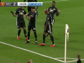 Lingard festeja o segundo do United. Twitter