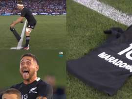 Un homenaje a Maradona en el rugby. Captura/MovistarRugby