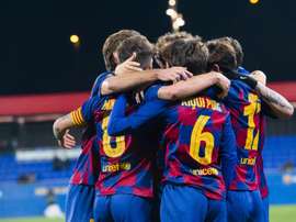 El Barça B puso fin a su racha de empates con un triunfo agónico. Twitter/FCBarcelonaB