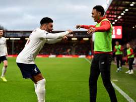 Alex Oxlade-Chamberlain celebrating after his goal. Twitter/LFC