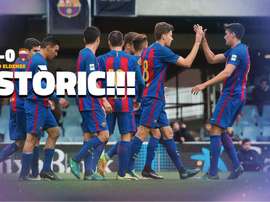 Los jugadores del Barcelona B han conseguido una goleada histórica. FCBmasia