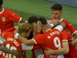El Girona eliminó al Cádiz. Captura/DAZN