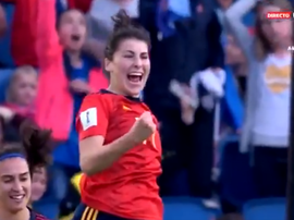 Lucía puso el tercero y definitivo en el luminoso. Captura/Gol