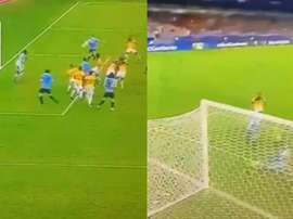 Après Cavani, c'est Suarez qui ouvre son compteur. Captura/DirectTV
