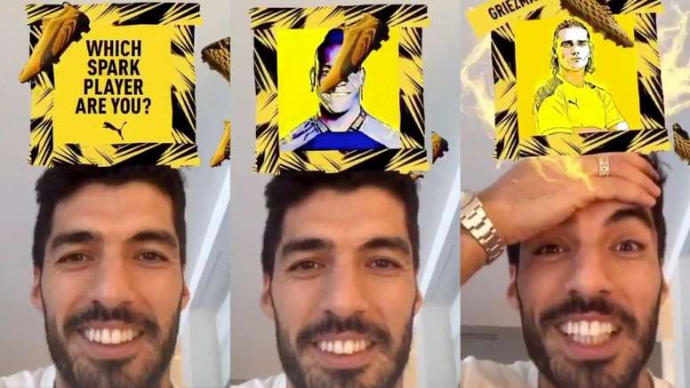 La curiosa reacción de Luis Suárez cuando le tocó Griezmann en un juego de Instagram. LuisSuarez9