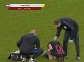 Modric s'est blessé au grand désespoir de Madrid. Capture/UEFATV