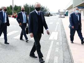 Florentino Pérez no se quiso perder el estreno liguero del vigente campeón. RealMadrid