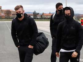 El Madrid aterrizó en Vitoria con Florentino a la cabeza. RealMadrid